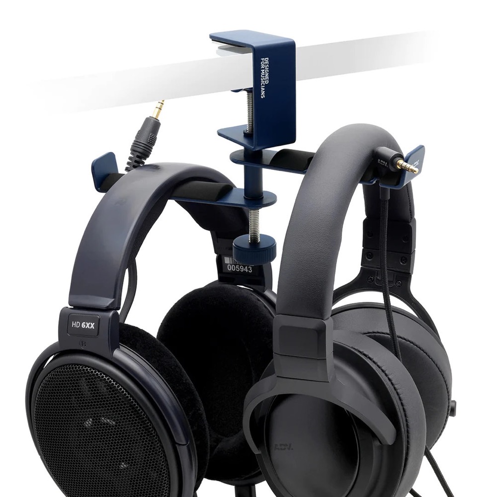 ADV. エーディーブイ Dual Suspension BLU ヘッドホンハンガー 使用例