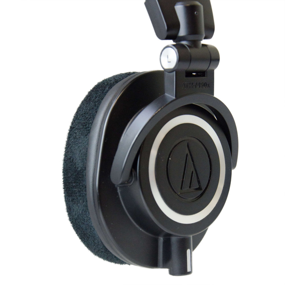 Dekoni Audio デコニオーディオ EPZ-ATHM50X-CHS Audio-Technicayヘッドホン用イヤーパッド 装着イメージ