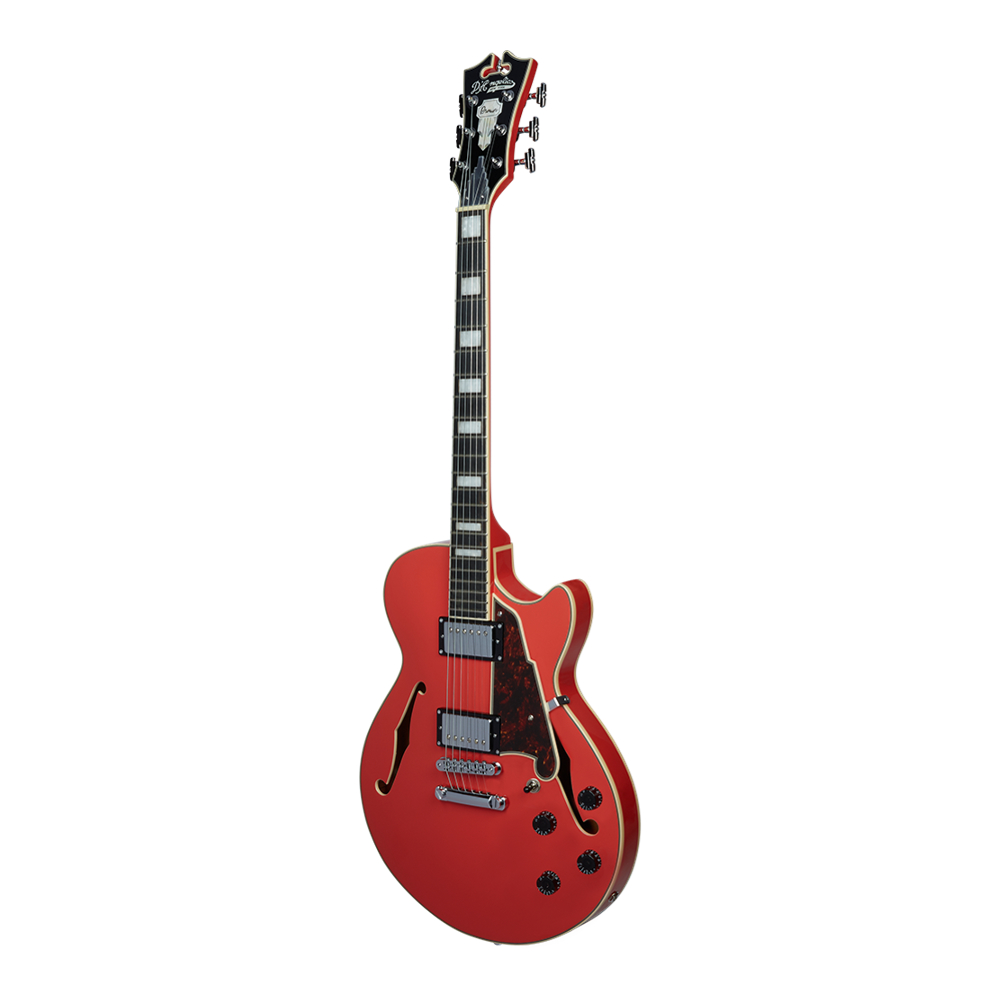 D’Angelico ディアンジェリコ Premier SS Fiesta Red エレキギター 本体斜画像