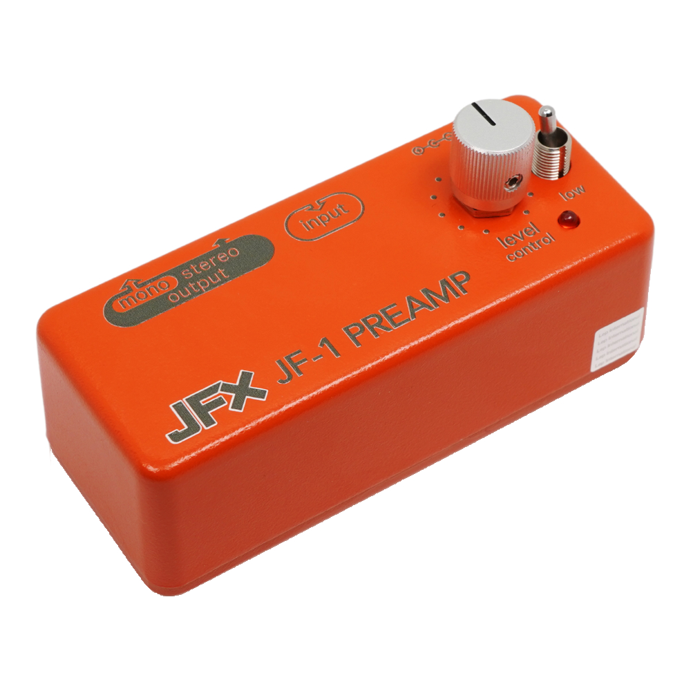 JFX Pedals ジェイエフエックスペダルズ JF-1 Preamp ブースター プリアンプ ギター エフェクター 本体斜画像