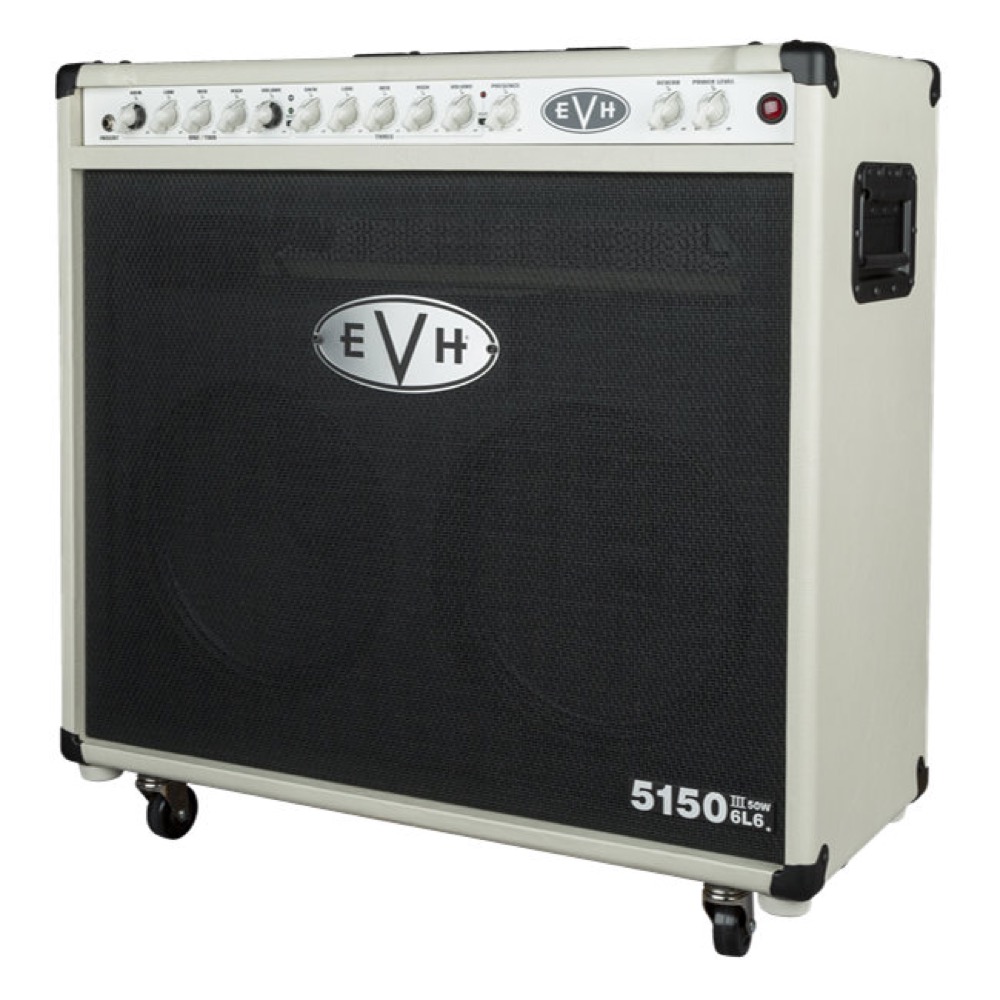 EVH イーブイエイチ 5150III 2x12 50W 6L6 Combo， Ivory ギターアンプ コンボ 右サイドから正面