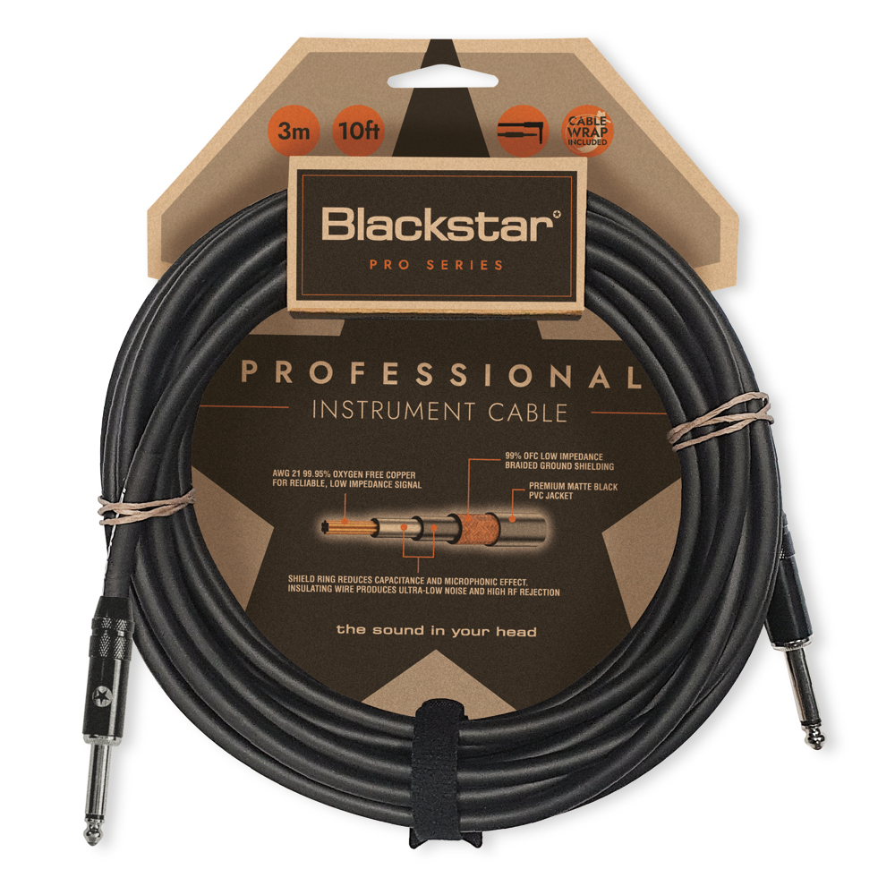 BLACKSTAR ブラックスター PROFESSIONAL CABLE 3M STR/STR ギターケーブル 3メートル 両側ストレートプラグ シールド
