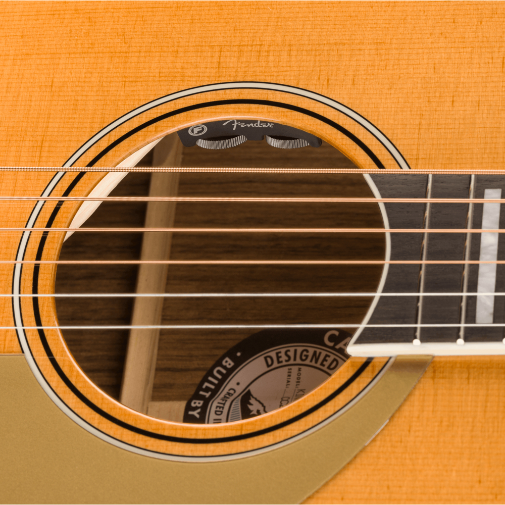 Fender フェンダー KING VINTAGE AGN W/C Aged Natural エレアコ アコースティックギター サウンドホール画像