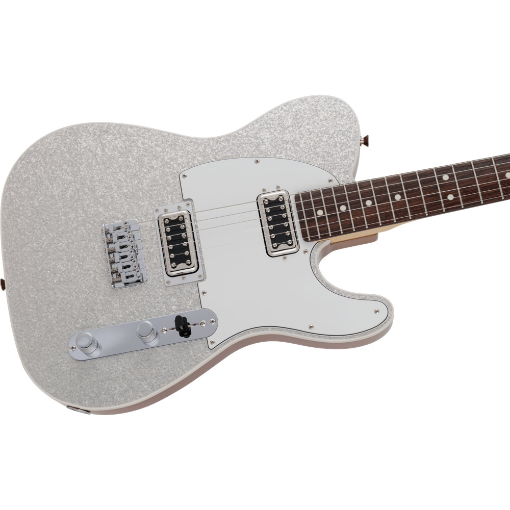 Fender フェンダー Made in Japan Limited Sparkle Telecaster， Rosewood Fingerboard， Silver テレキャスター エレキギター ボディトップ、カッタウェイ側サイド