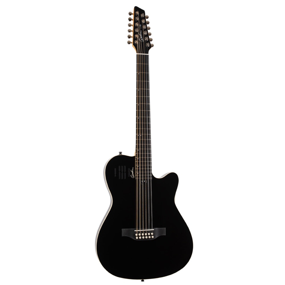 Godin ゴダン A12 Black HG 12弦 エレクトリックアコースティックギター 斜めアングル画像