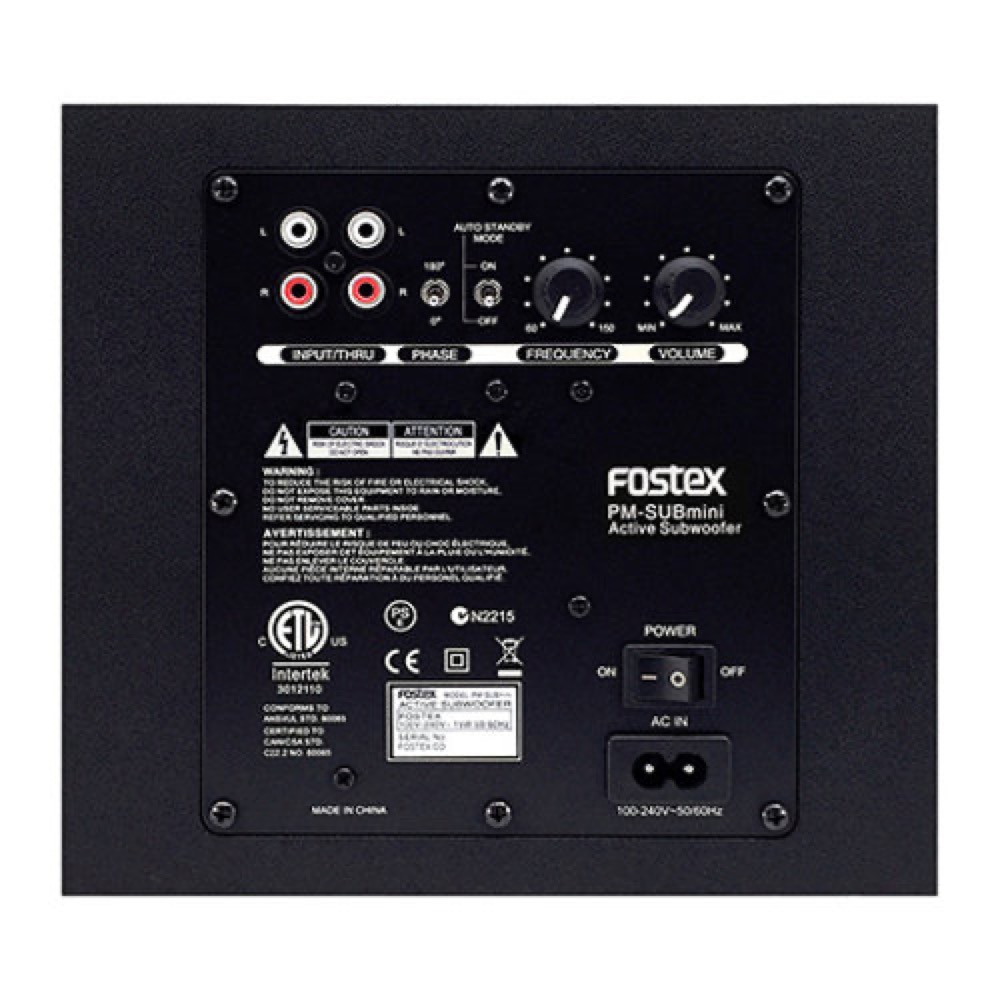 FOSTEX フォステクス PM-SUBmini2 Active Sub Woofer アクティブ サブウーハー 背面パネル