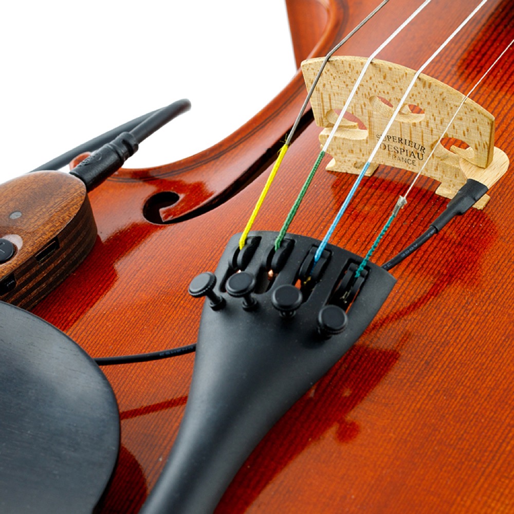 バオリン ビオラ ピックアップ ワイアレス KNA VV-Wi Wireless Violin＆Viola Pickup ワイアレスピックアップセット 取り付けイメージ画像