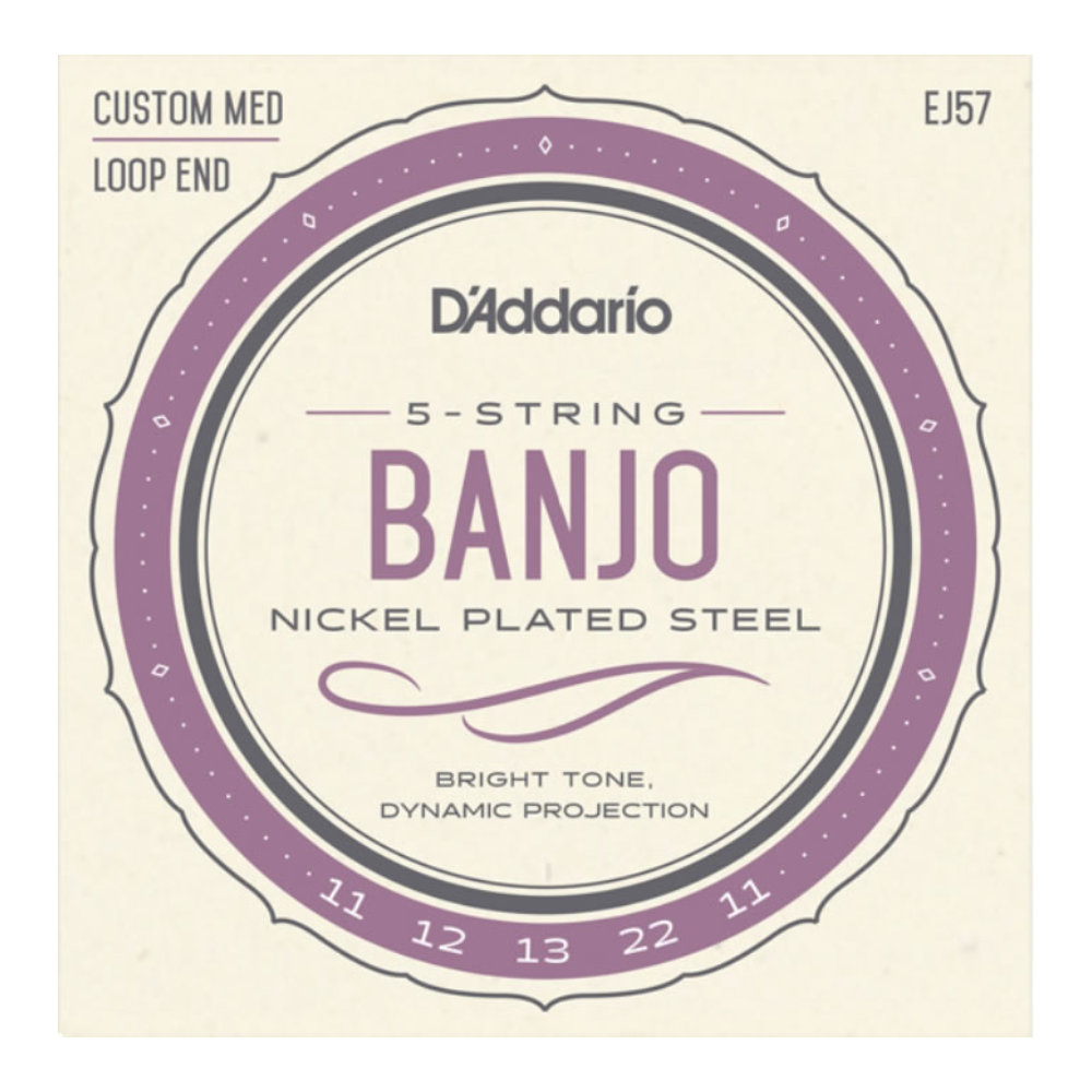 D’Addario ダダリオ EJ57 5-String Banjo Nickel Plated Custom Medium 11-22 バンジョー弦