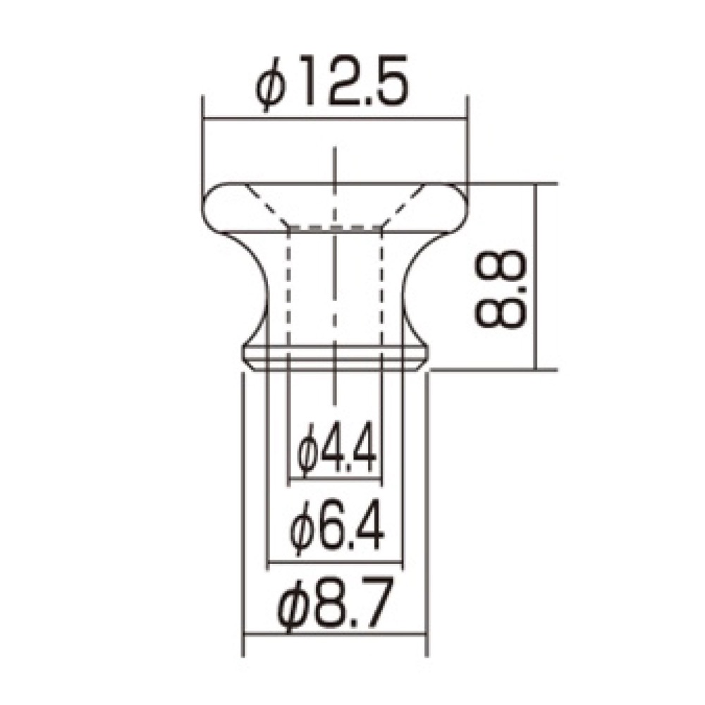 ALLPARTS オールパーツ AP-6695-002 Gibson Style Gold Strap Buttons ストラップピン サイズ画像