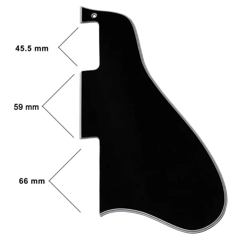 ALLPARTS オールパーツ PG-0813-037 Black Pickguard For Gibson ES-335 ピックガード サイズ画像
