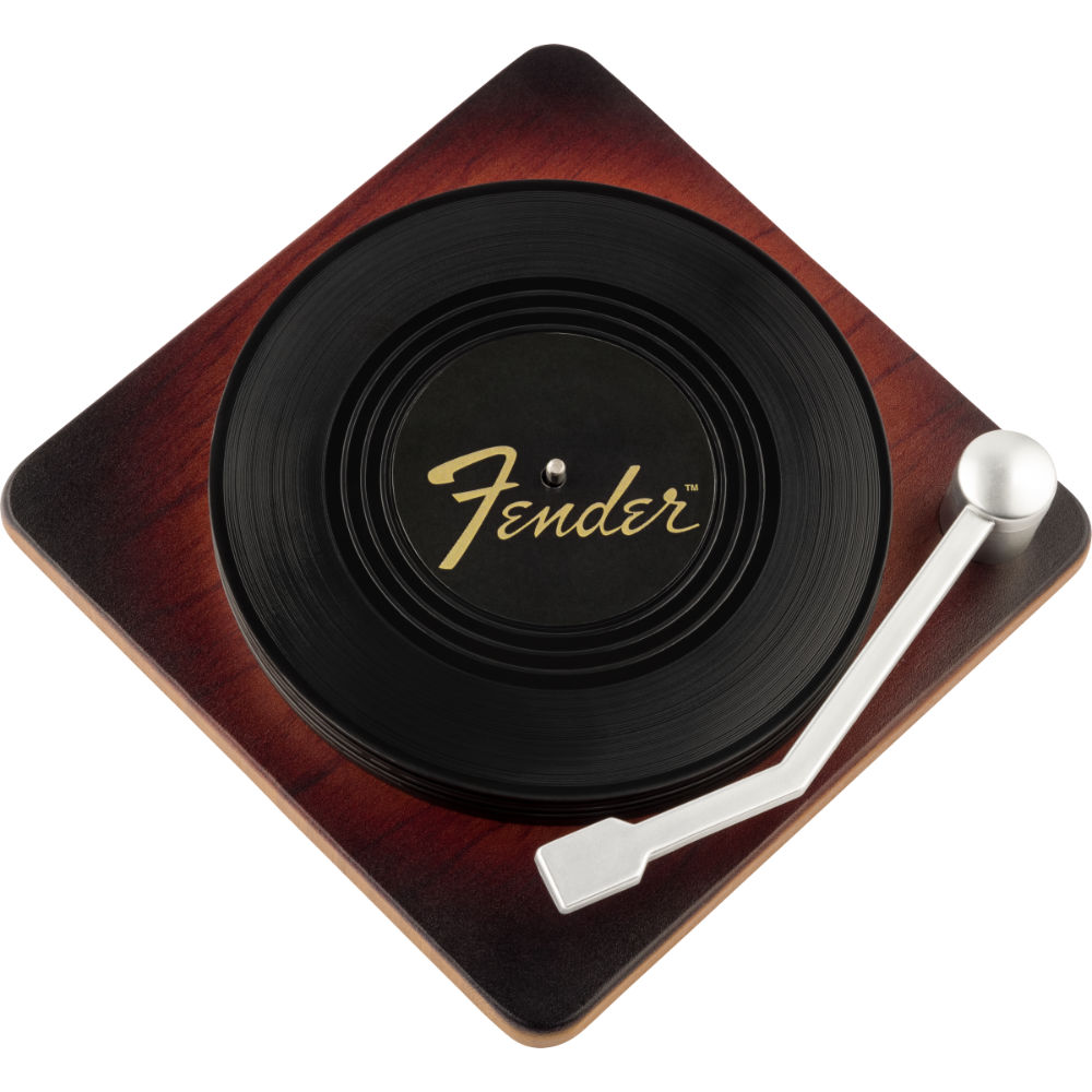 Fender フェンダー Sunburst Turntable Coaster Set コースター 6枚セット ターンテーブル型ベース