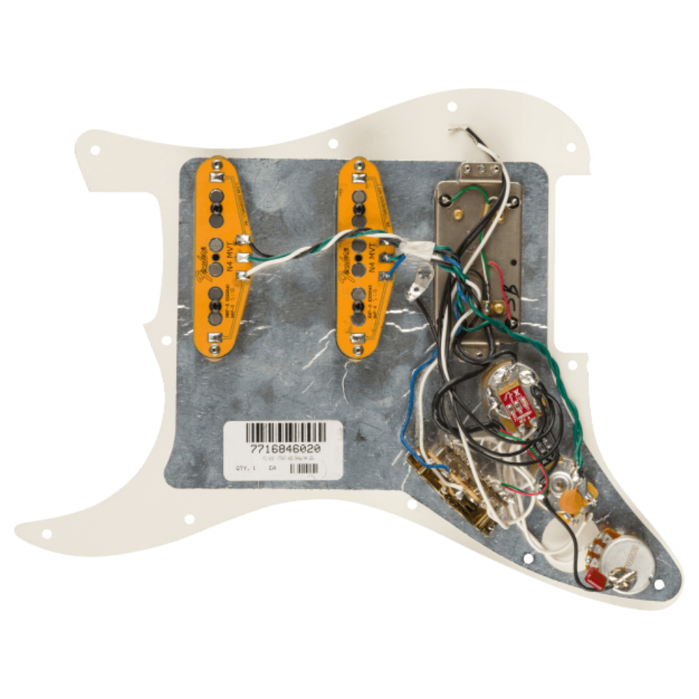 Fender フェンダー Pre-Wired Strat Pickguard Shawbucker ストラトキャスター用 ピックガード ピックアップ ギターパーツ 本体裏画像