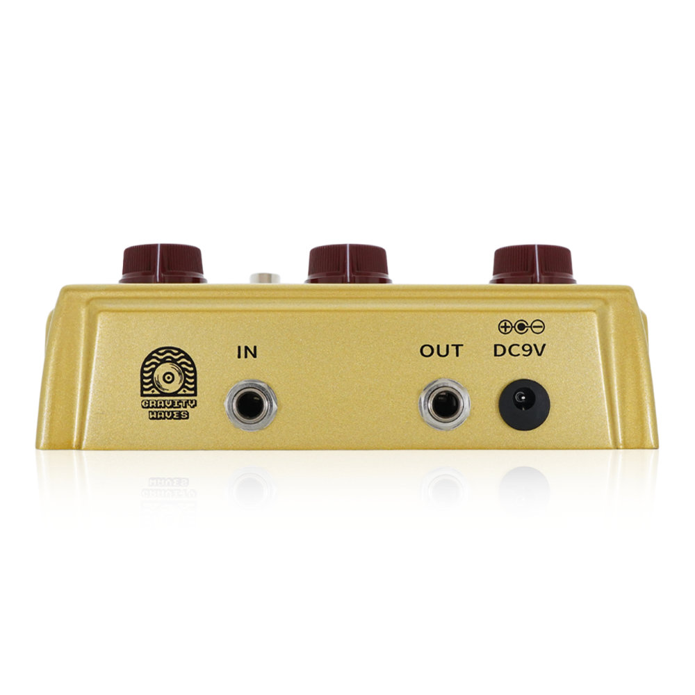 Gravity Waves LOGIC Overdrive Pedal Gold オーバードライブ ギターエフェクター IN/OUT,DCin側サイド