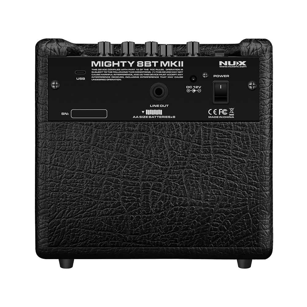 NUX ニューエックス Mighty 8BT MKII ポータブルアンプ 小型ギターアンプ コンボ リア画像