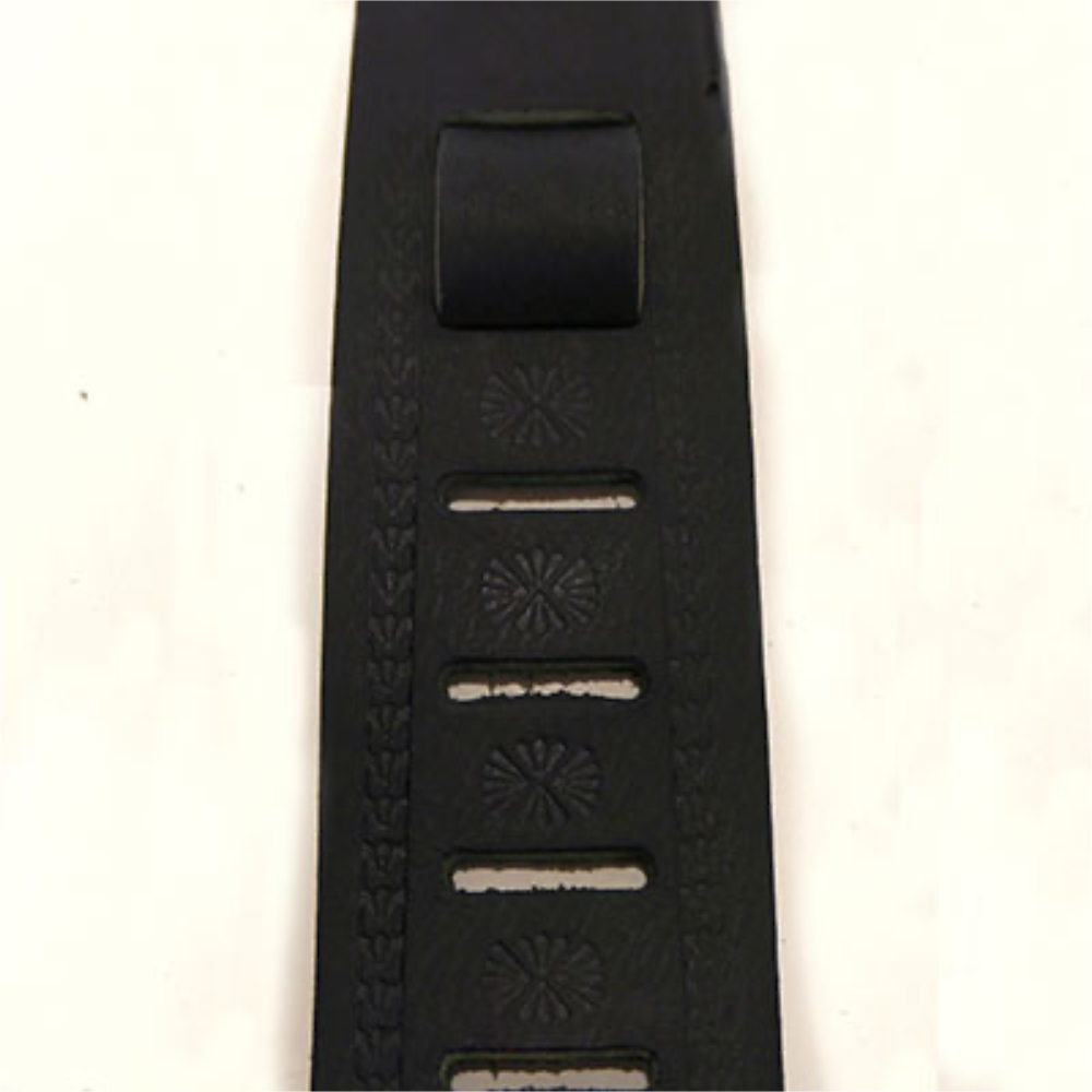 Perri’s ペリーズ P25FE-6903 2.5インチ Black Belt Leather SHELLS ギターストラップ 調整部