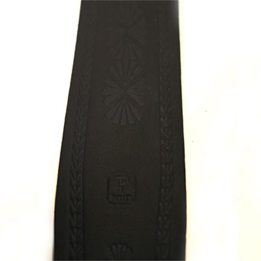 Perri’s ペリーズ P25FE-6903 2.5インチ Black Belt Leather SHELLS ギターストラップ エンボス加工