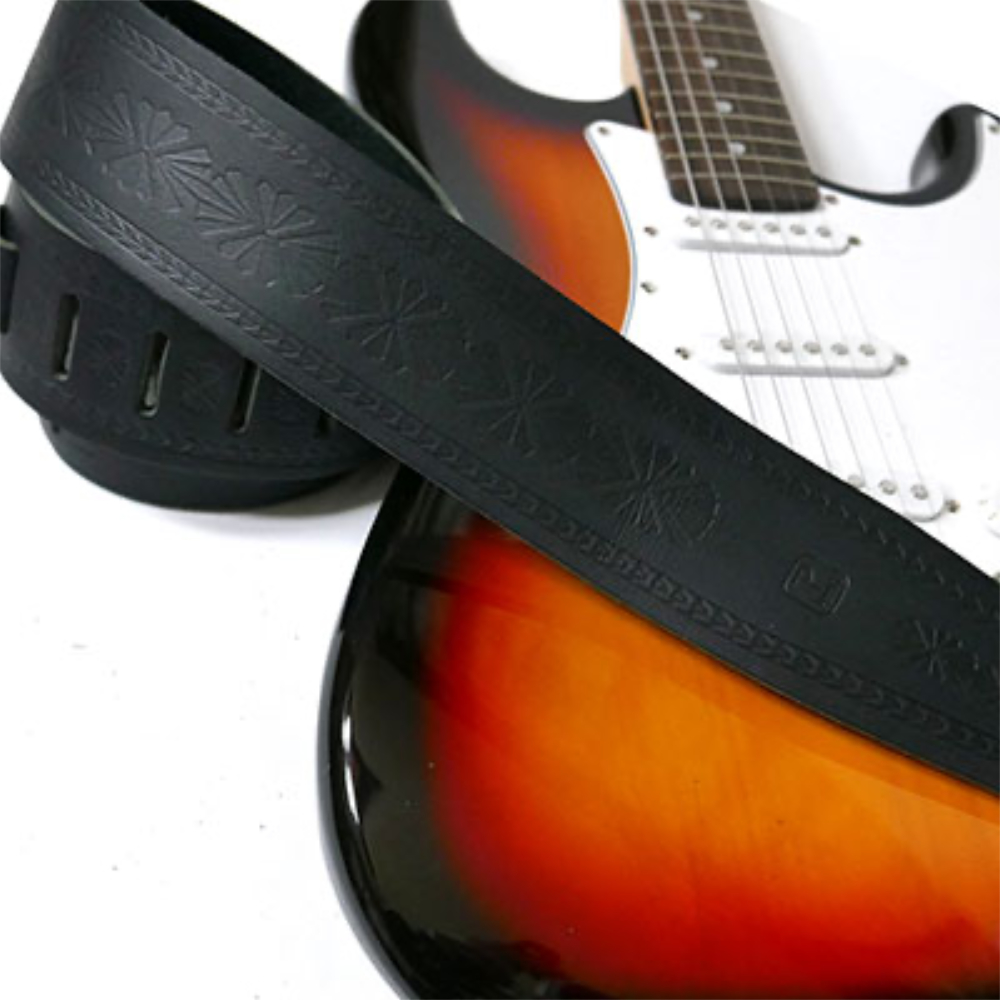 Perri’s ペリーズ P25FE-6903 2.5インチ Black Belt Leather SHELLS ギターストラップ イメージ画像