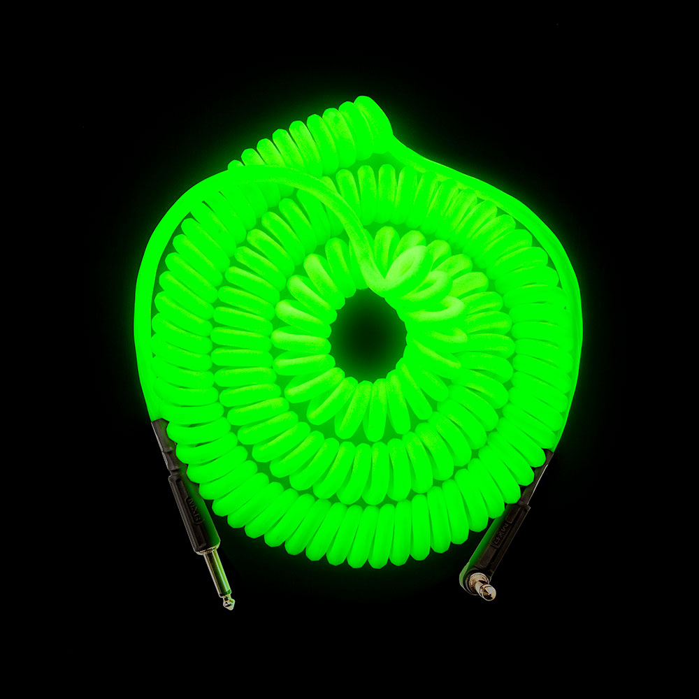 MXR エムエックスアール DCICG30R LS 9.0m グロー(蓄光) カールコード ギターケーブル 蓄光