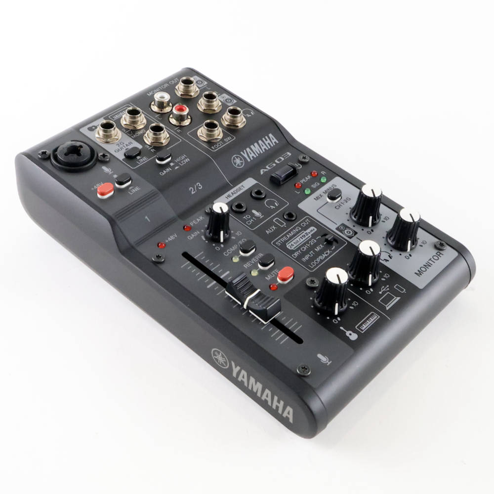 【中古】 ミキサー ヤマハ YAMAHA AG03 mk2 ライブストリーミングミキサー 左サイド
