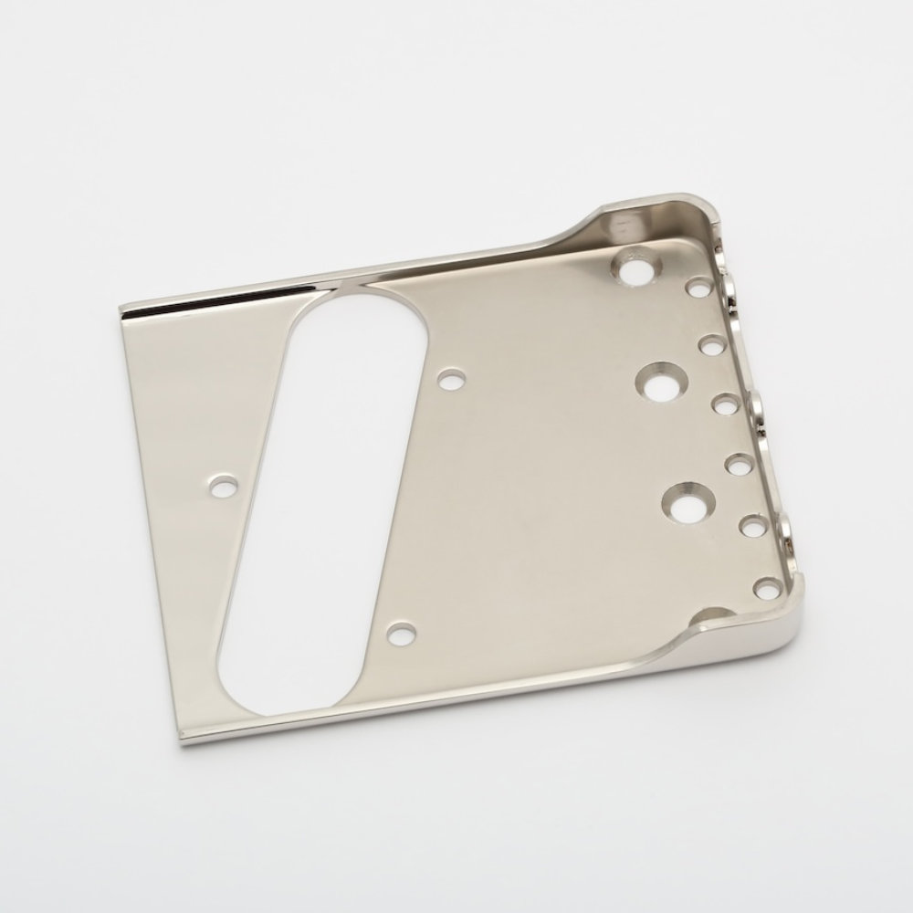 Advanced Music Products Telecaster Bridge Plate with Rear Tapered Walls， Bigsby Cut Back Wall/Satin Nickel ギターパーツ ブリッジ プレート