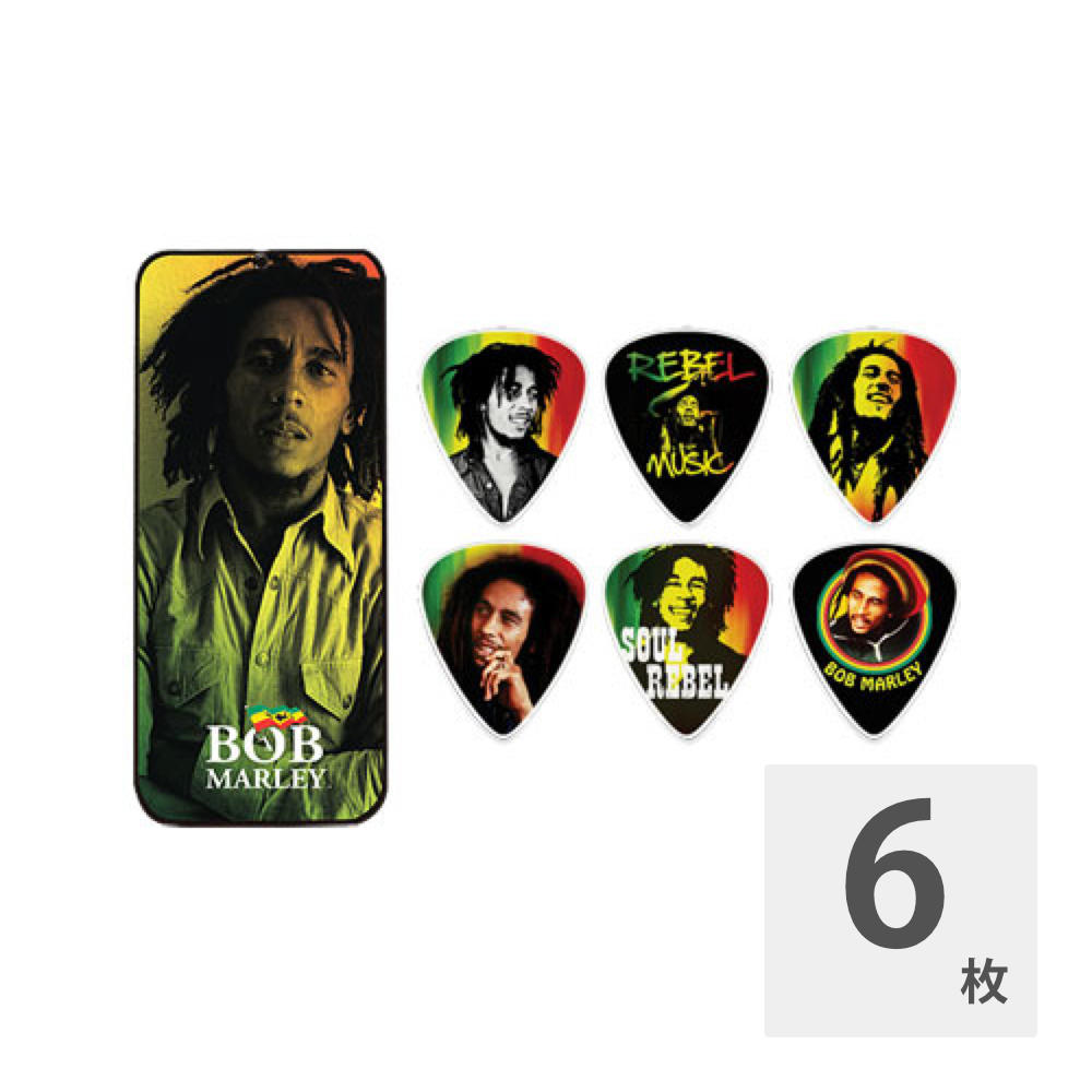 JIM DUNLOP NO.27386 BOBPT01M Bob Marley Rasta Medium ピック&ケース