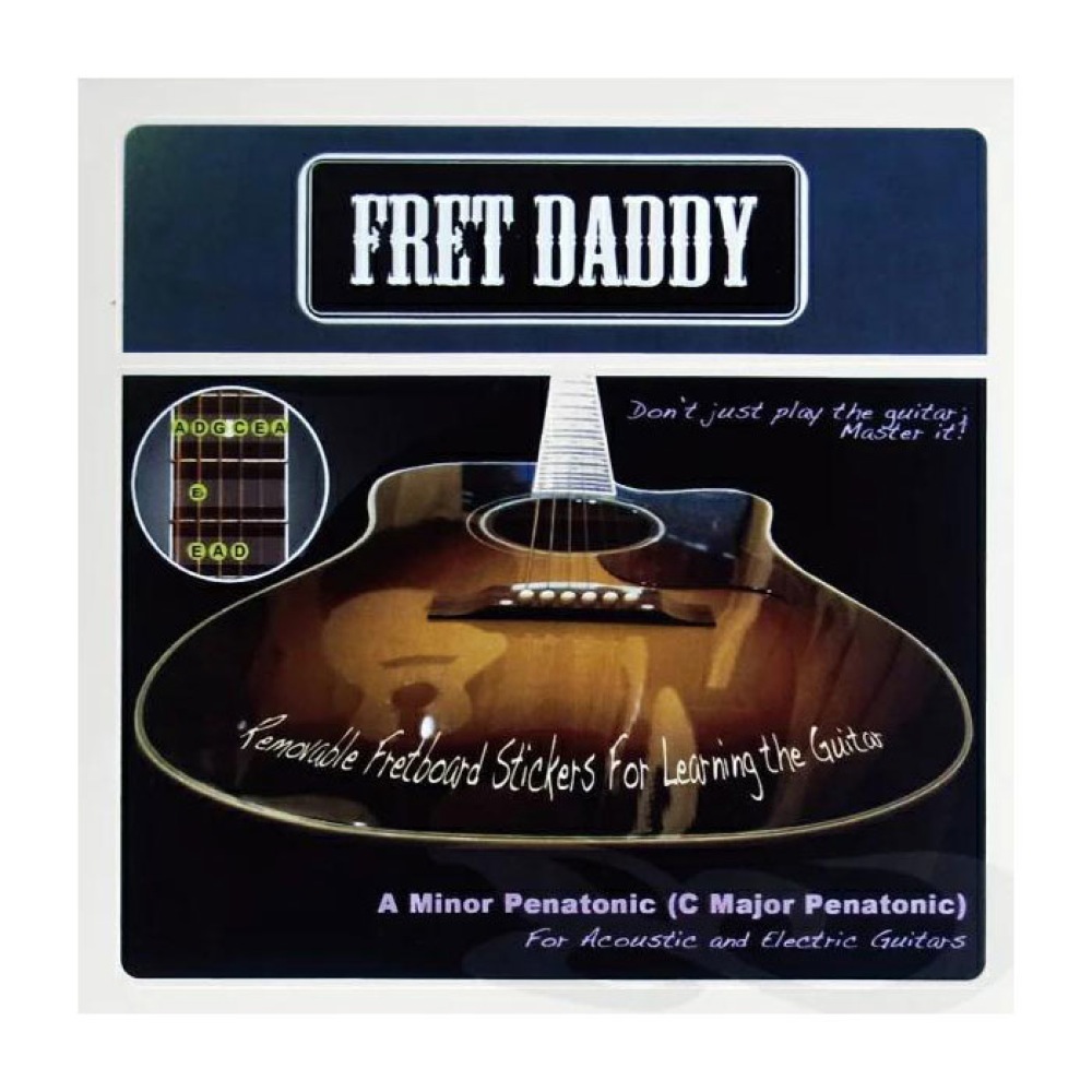 Fret Daddy スケール教則シール マイナーペンタトニックスケール（Aスケール)エレキ/アコースティックギター用