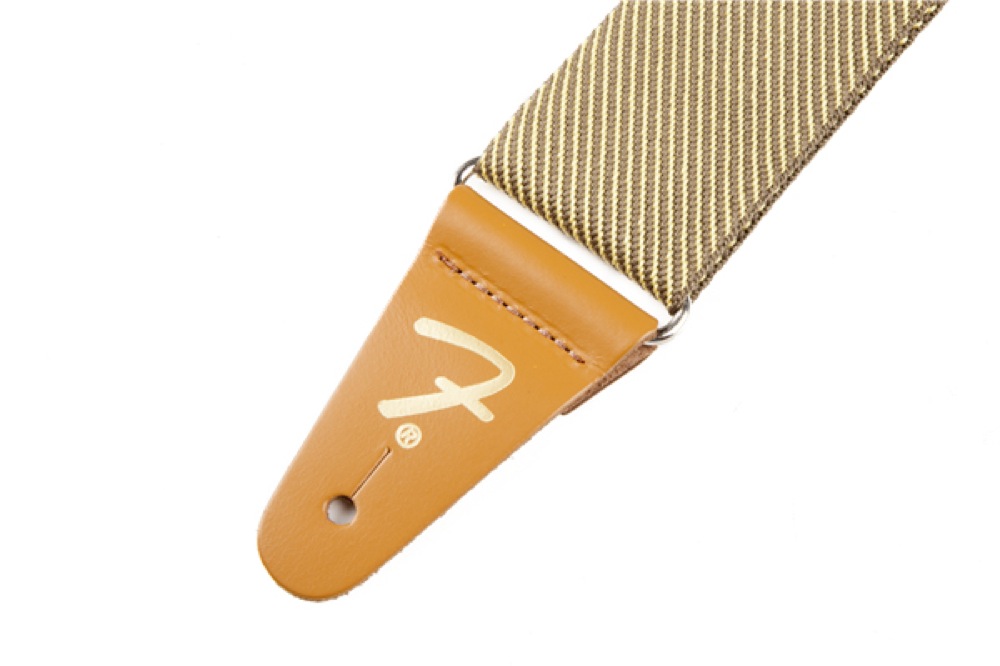 ツイード素材がヴィンテージの雰囲気を醸し出し、レザーエンド部の金の「F」ロゴも印象的です。