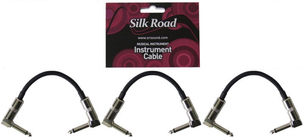 Silk Road LG104-0.15M-3P BK ギターパッチケーブル 15cm LLプラグ×3本パック