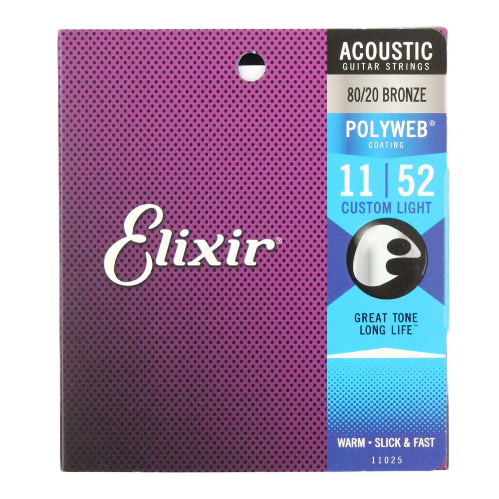 ELIXIR 11025 ACOUSTIC POLYWEB Custom Light 11-52×12SET アコースティックギター弦