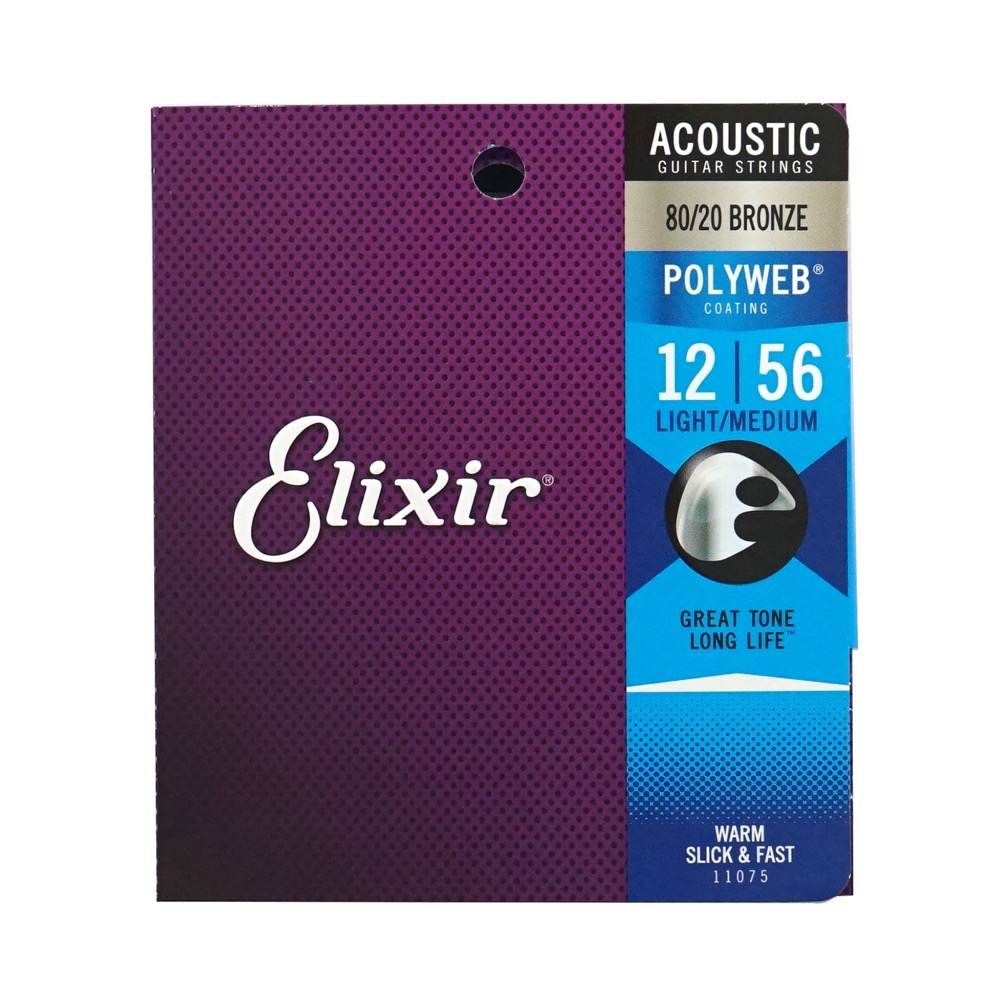 ELIXIR 11075 ACOUSTIC POLYWEB Light-Medium 12-56×6SET アコースティックギター弦