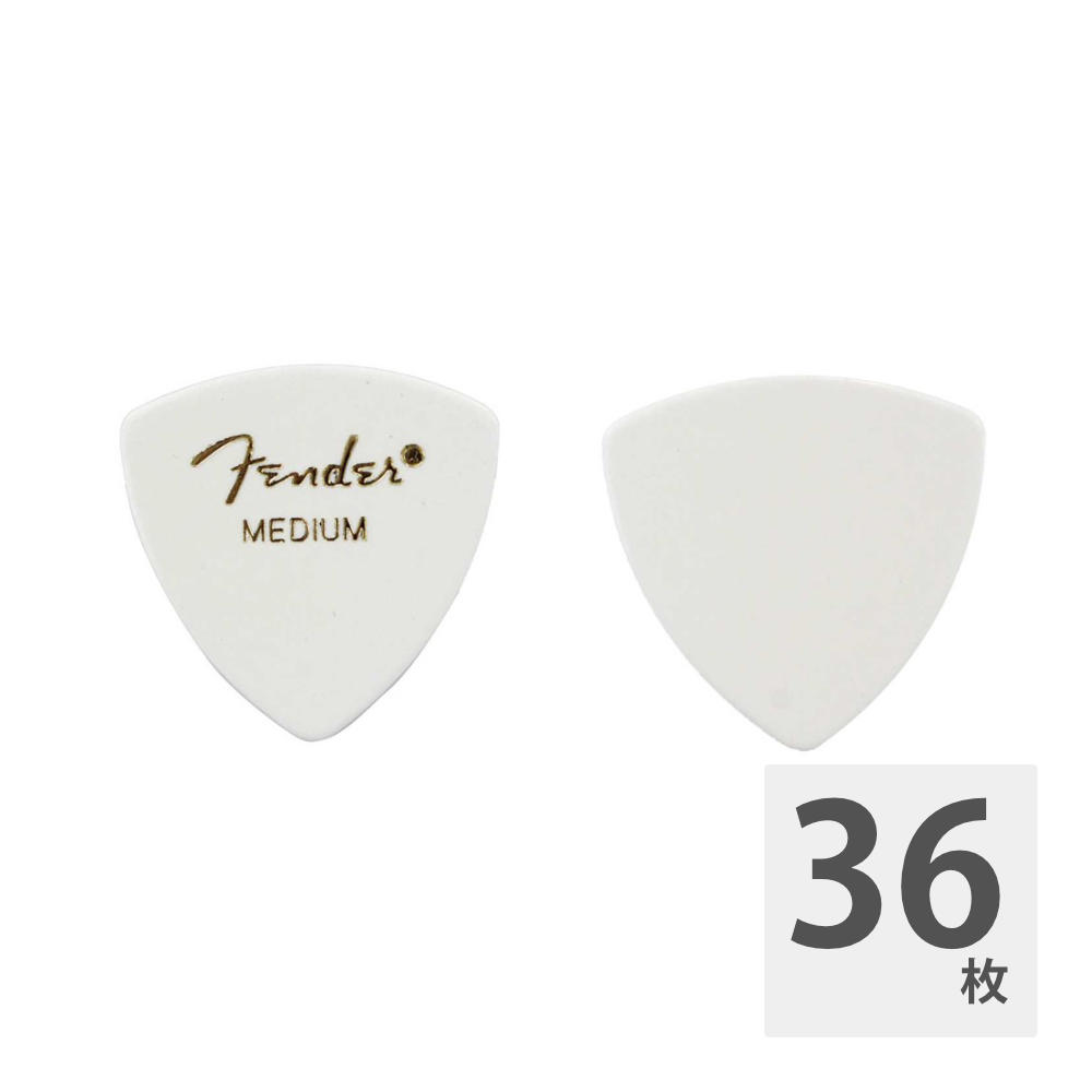Fender 346 Shape Classic Celluloid Picks Medium White フェンダーギターピック トライアングル（おにぎり）型　ミディアム　表裏
