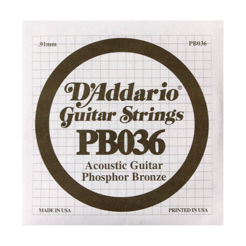 D’Addario PB036 Phosphor Bronze バラ弦×5本 アコースティックギター用バラ弦