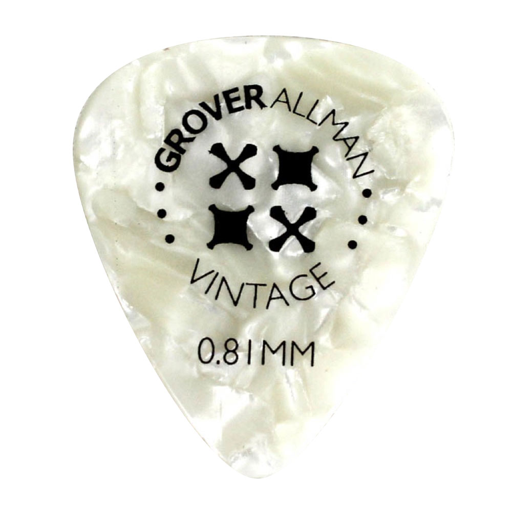 Grover Allman Vintage Celluloid White 0.81mm PPV5209 ギターピック×30枚