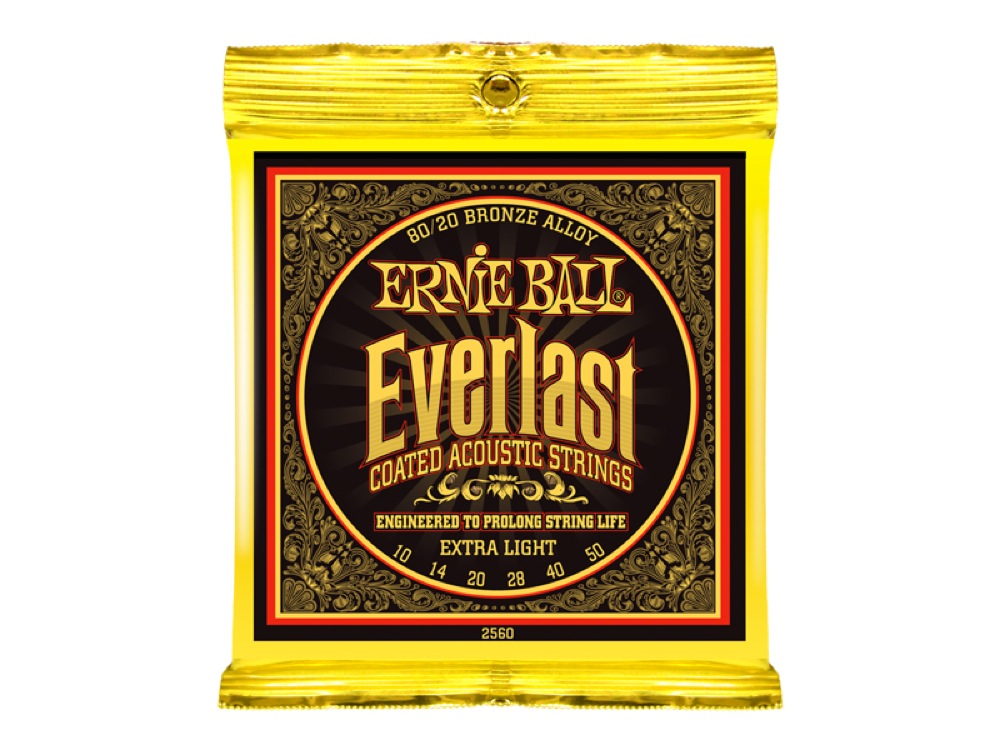 ERNIE BALL 2560 Everlast Coated 80/20 BRONZE ALLOY EXTRA LIGHT アコースティックギター弦 ×12セット