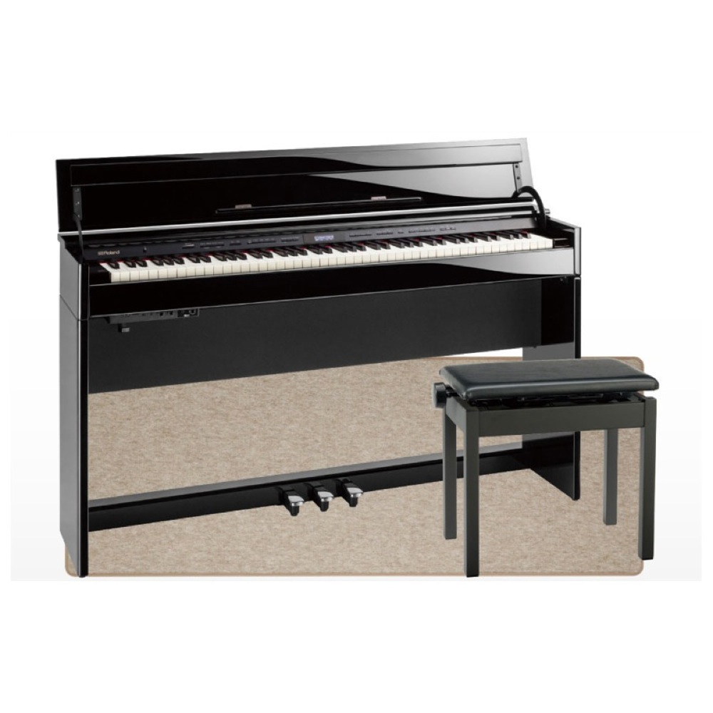 Roland DP603-PES 電子ピアノ 高低自在イス＆ピアノセッティングマット付き 黒塗鏡面艶出し塗装仕上げ