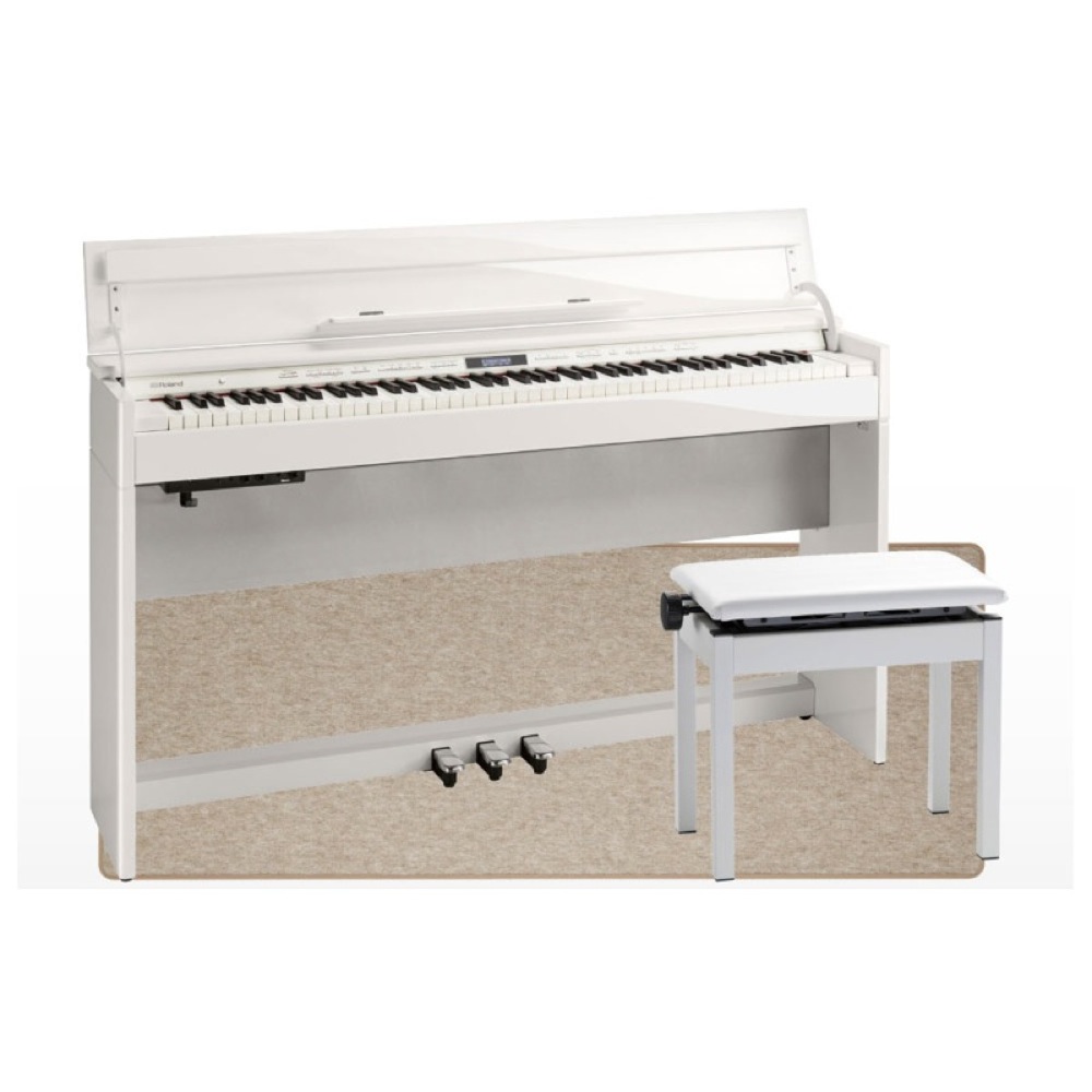 ROLAND DP603-PWS 電子ピアノ 高低自在イス＆ピアノセッティングマット付き 白塗鏡面艶出し塗装仕上げ