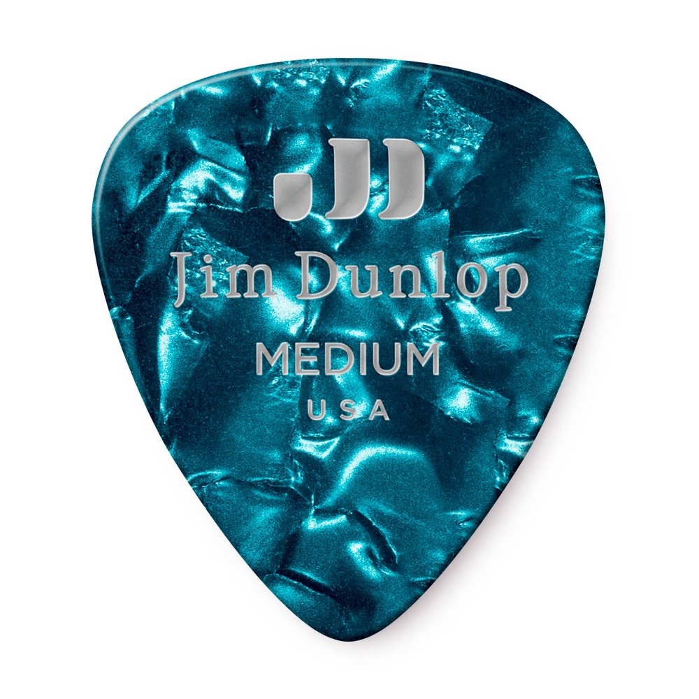 JIM DUNLOP 483 Genuine Celluloid Turquoise Pearloid Medium ギターピック×36枚
