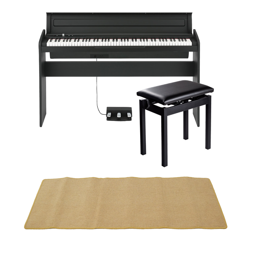 KORG LP-180 BK 電子ピアノ 高低自在椅子 ピアノマット(クリーム)付きセット