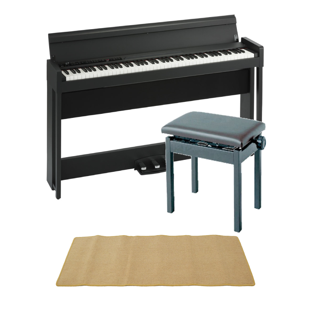KORG C1 AIR BK 電子ピアノ KORG PC-300BK キーボードベンチ ピアノマット(クリーム)付きセット