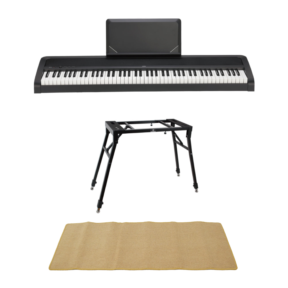 コルグ KORG B2N BK 電子ピアノ Dicon Audio 4本脚型 キーボードスタンド ピアノマット (クリーム)付きセット(コンパクトかつナチュラルなタッチのデジタルピアノ) 全国どこでも送料無料の楽器店