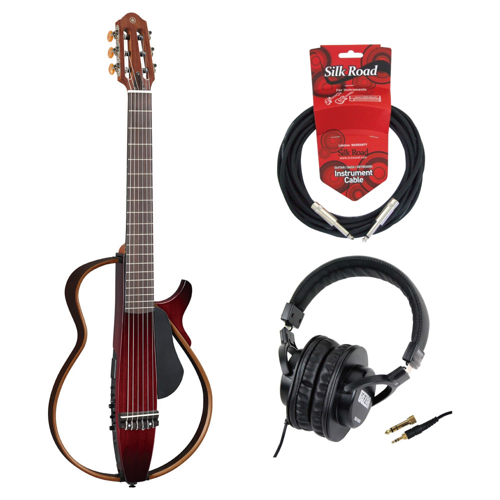 YAMAHA SLG200N CRB サイレントギター ナイロン弦モデル SD GAZER SDG-H5000 モニターヘッドホン ギターケーブル付きセット