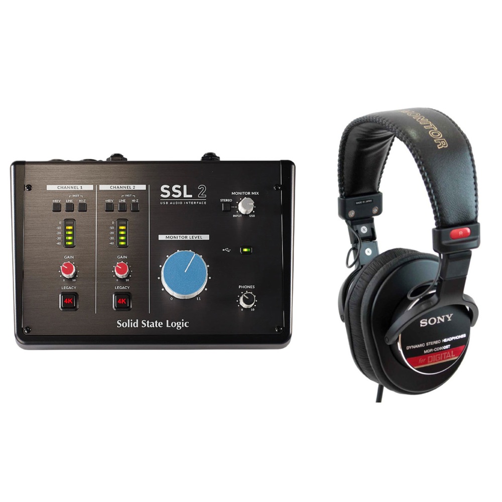 Solid State Logic SSL 2 USBオーディオインターフェイス SONY MDR-CD900ST スタジオモニター用 ヘッドホン セット