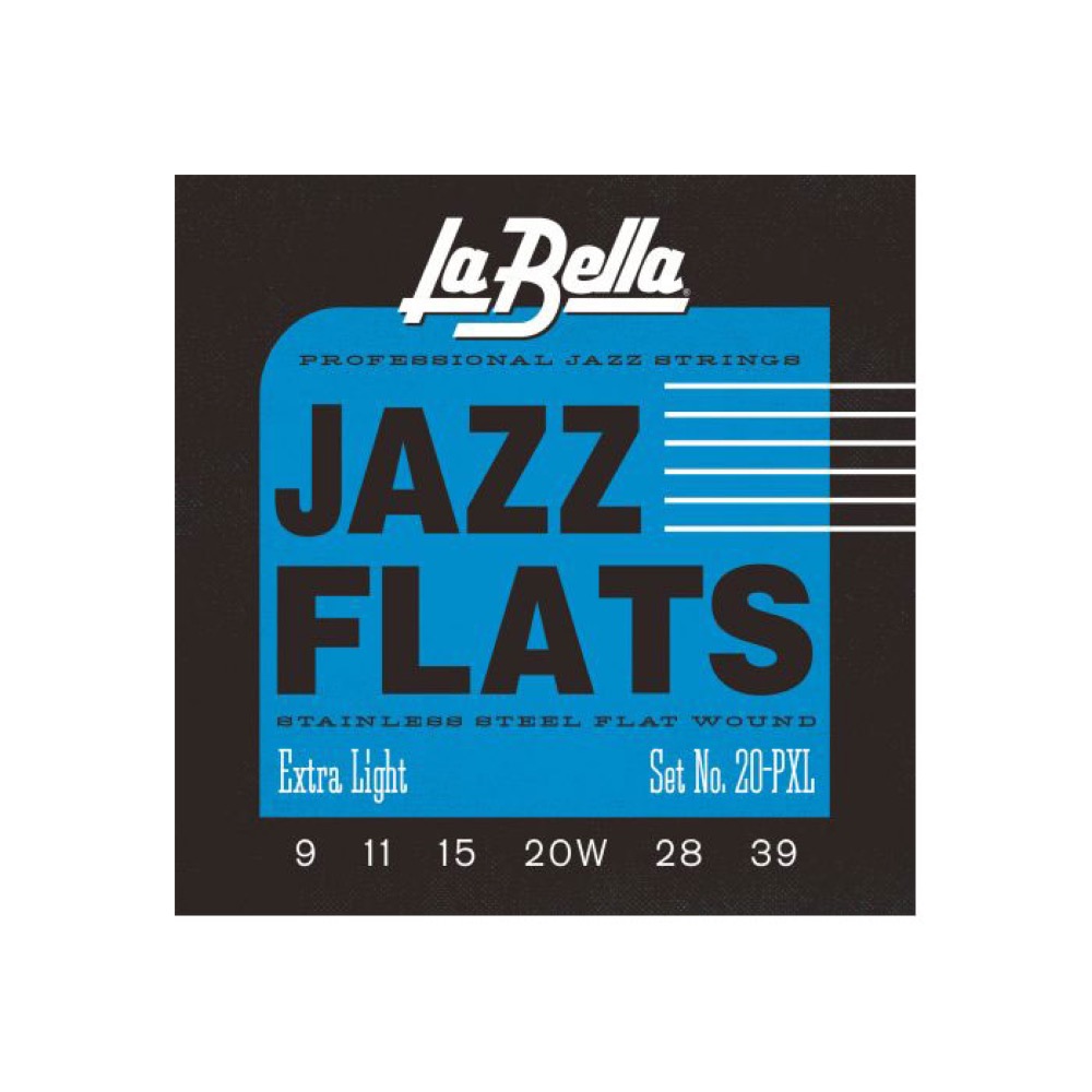 La Bella 20PXL Extra Light 09-39 Flat Wound Series ジャズギター弦×3セット
