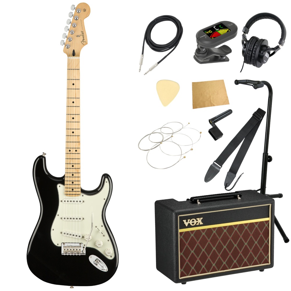 Fender Player Stratocaster MN Black エレキギター VOXアンプ付き 入門11点セット