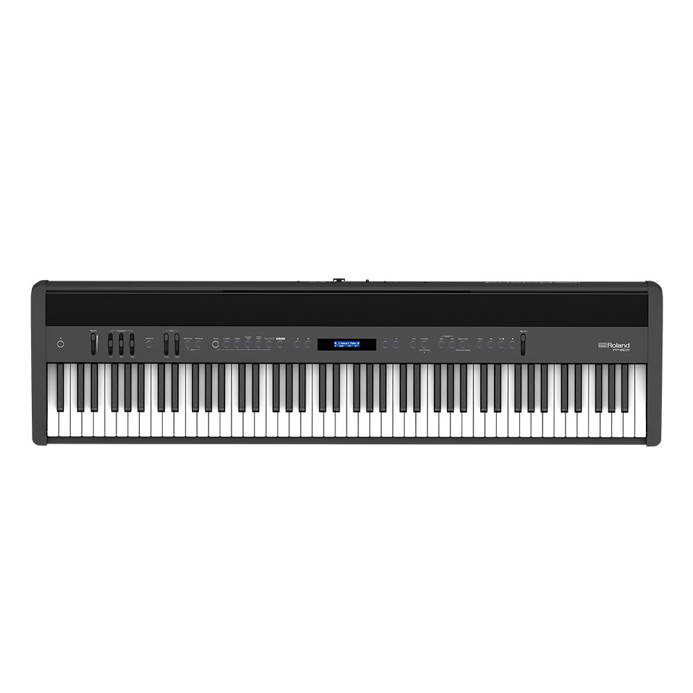 ROLAND FP-60X-BK Digital Piano ブラック デジタルピアノ キーボードスタンド キーボードベンチ ヘッドホン 4点セット [鍵盤 Cset] ローランド 正面画像