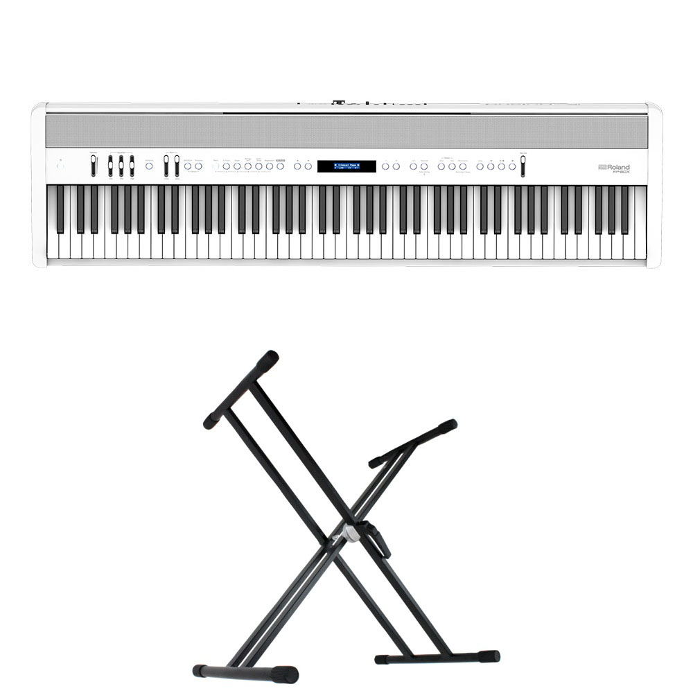 ROLAND FP-60X-WH Digital Piano ホワイト デジタルピアノ キーボードスタンド 2点セット [鍵盤 Aset]