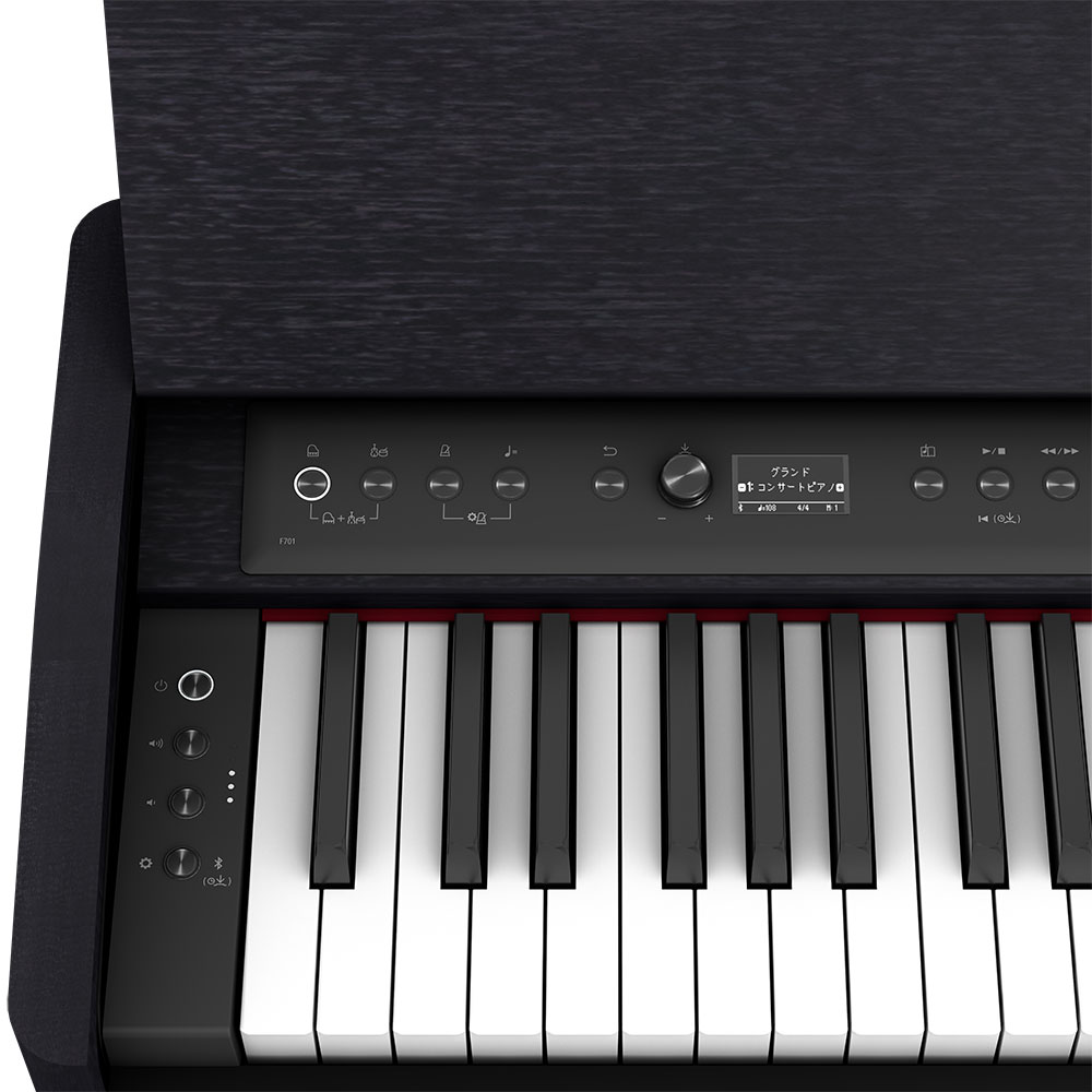 【組立設置無料サービス中】 ROLAND F701-CB 黒木目調仕上げ 電子ピアノ 高低自在椅子＆セッティングマット付き 鍵盤