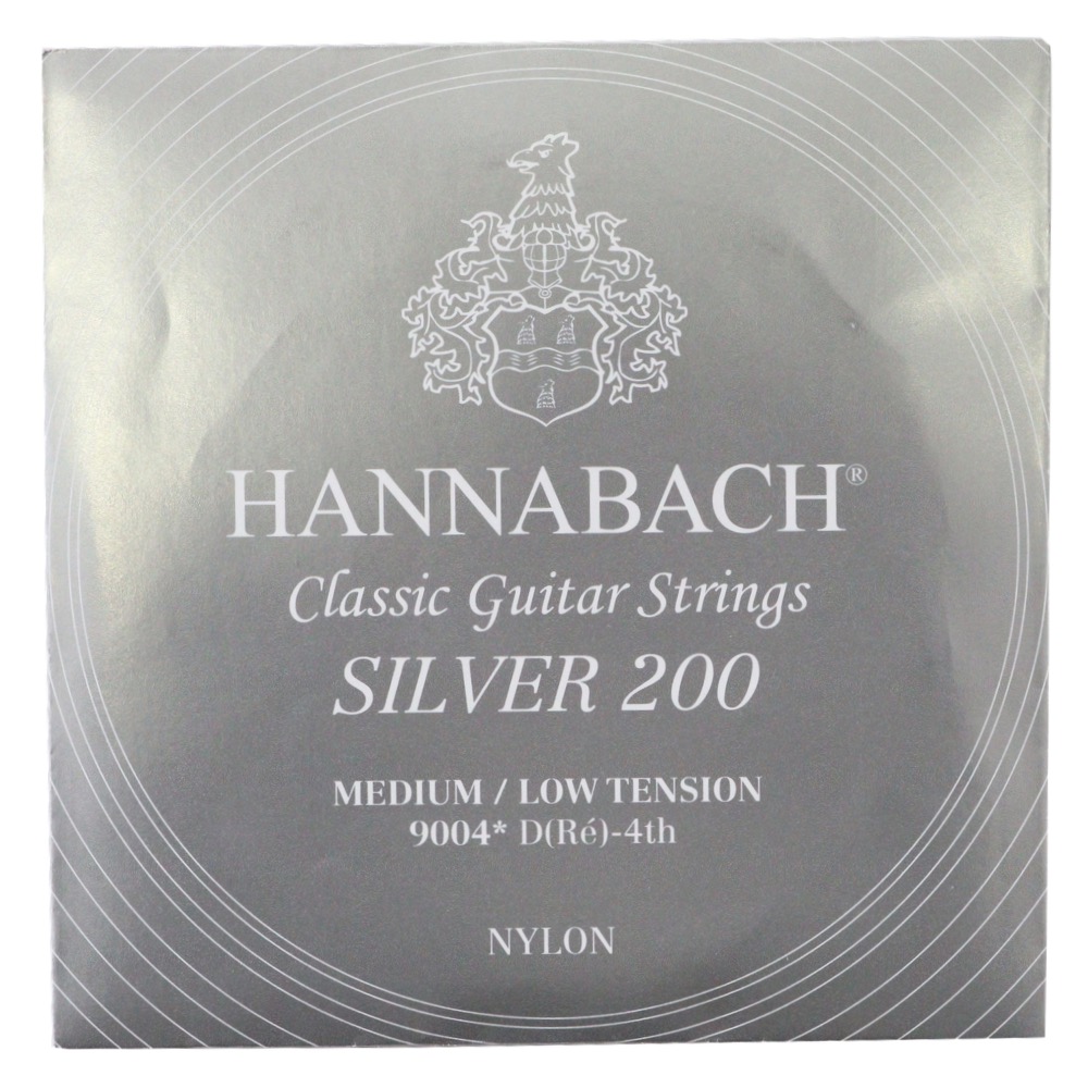 HANNABACH Silver200 9004Medium/low 4弦 ミディアムローテンション バラ弦 クラシックギター弦×6本
