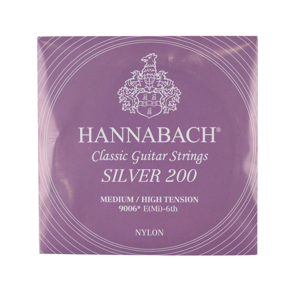 HANNABACH Silver200 9006MEDIUM/HIGH 6弦 ミディアムハイテンション バラ弦 クラシックギター弦×3セット