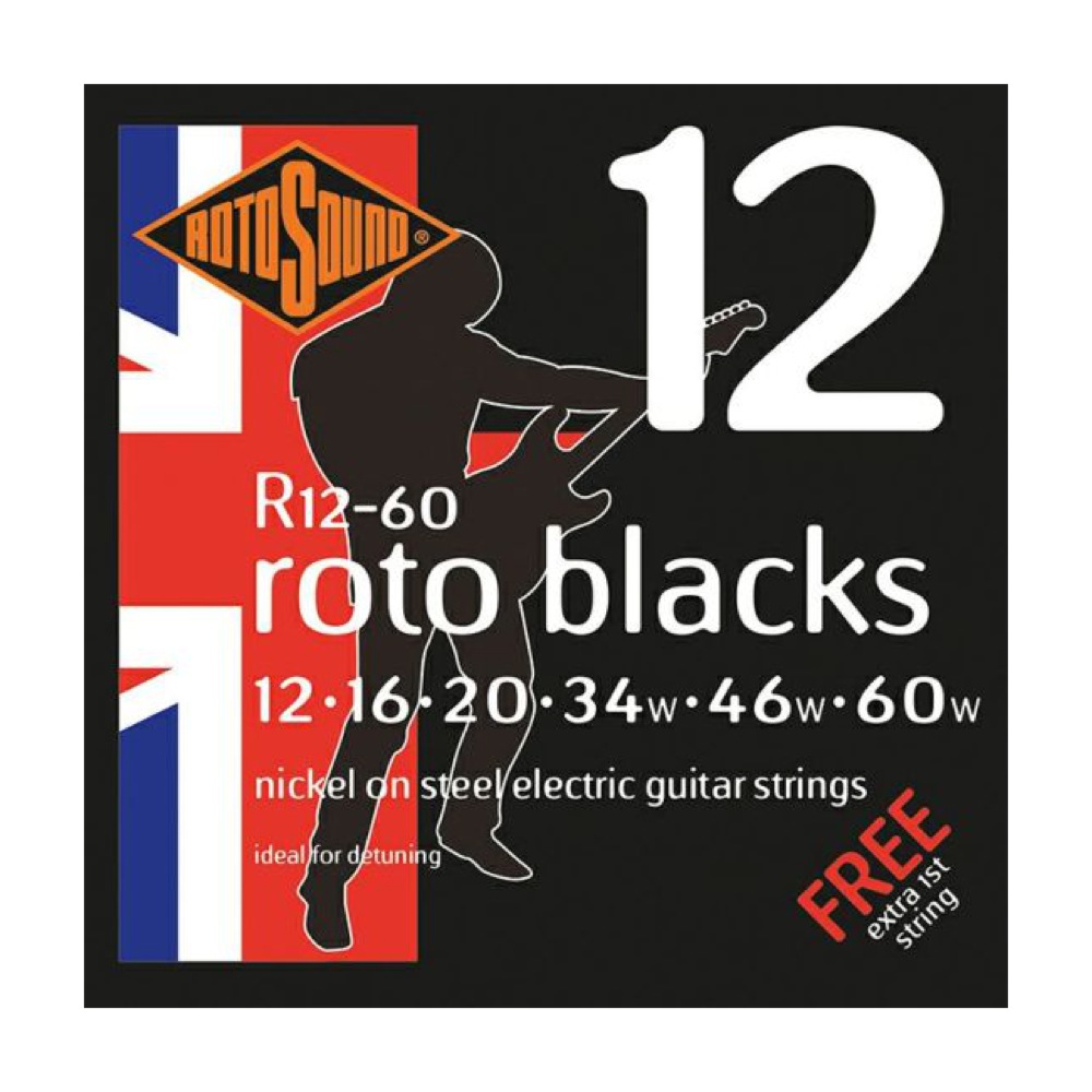 ROTOSOUND R12-60 Roto Blacks NICKEL DETUNING 12-60 エレキギター弦×3セット